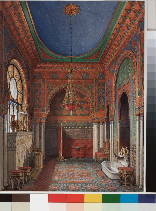 Interiors of the Winter Palace. The Bathroom of Empress Alexandra Fyodorovna a Eduard Hau