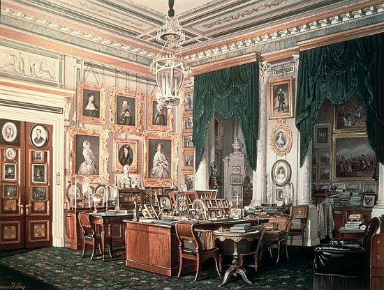 The Study of Alexander III (1845-94) at Gatchina Palace, c.1881 a Eduard Hau