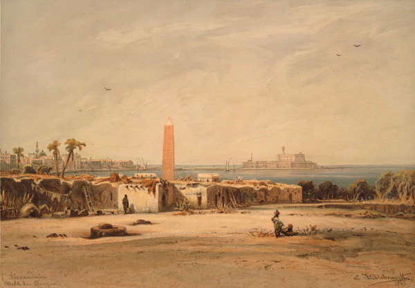 Alexandria , Obelisk a Eduard Hildebrand