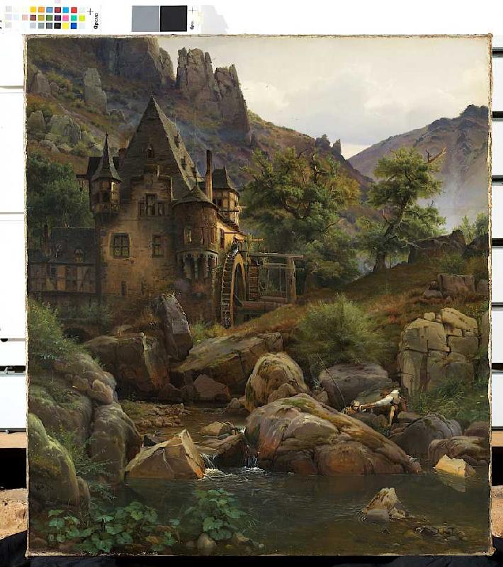 Landschaft mit Mühle im Morgenbachtal a Eduard Wilhelm Pose