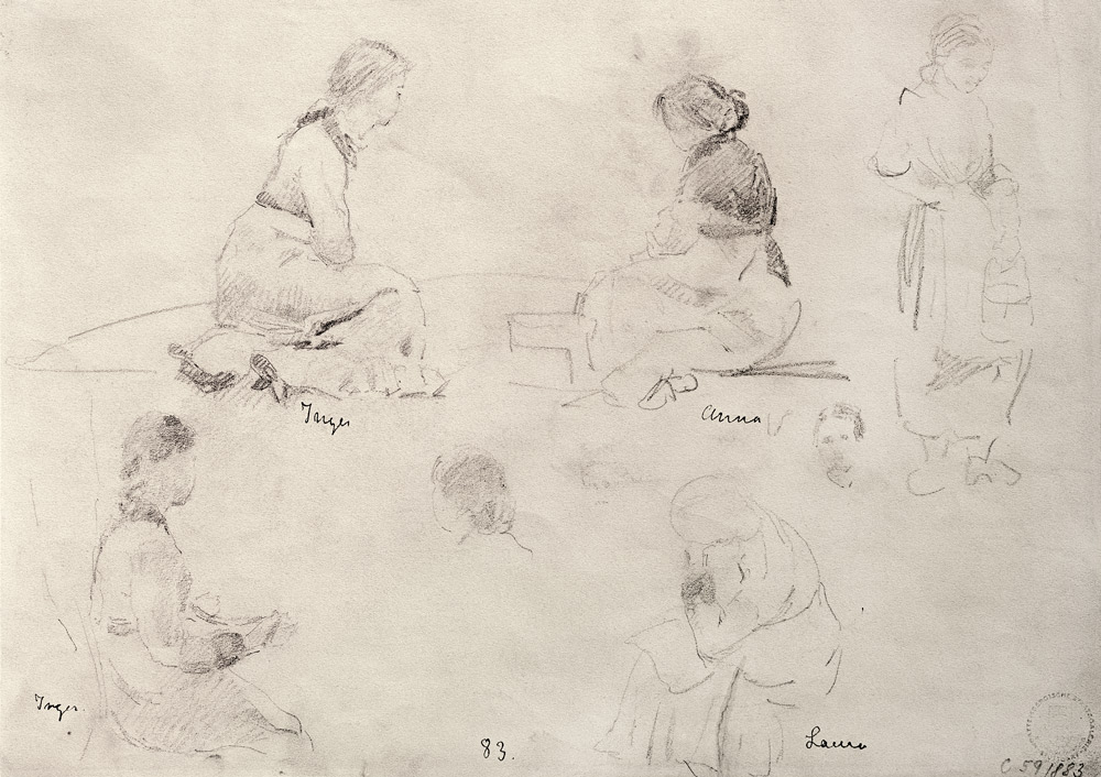 Five Studies of Women a Edvard Munch