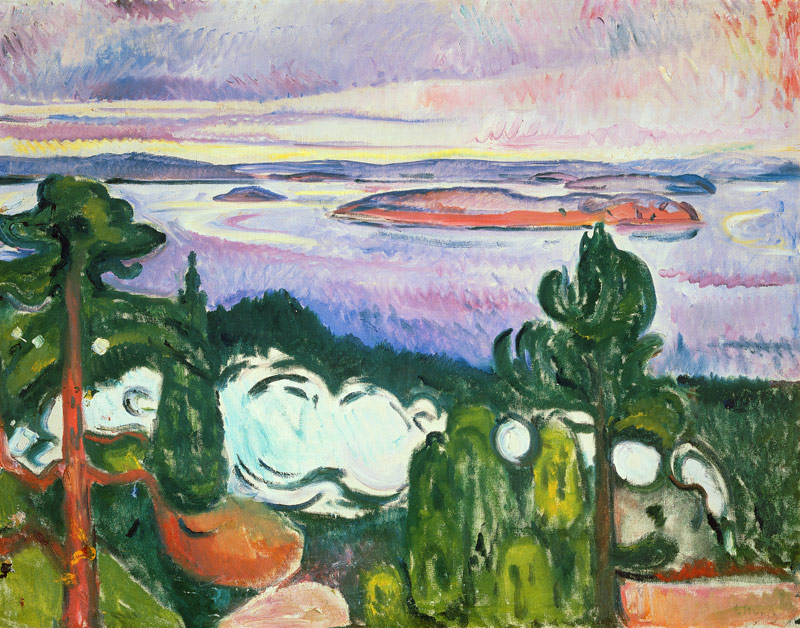 Oslofijord - Northern Beach (Landscape with Railway a Edvard Munch