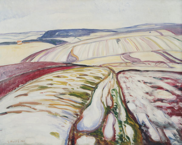 Snowmelt near Elgersburg a Edvard Munch