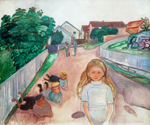 Children Playing in the Street in Asgardstrand a Edvard Munch