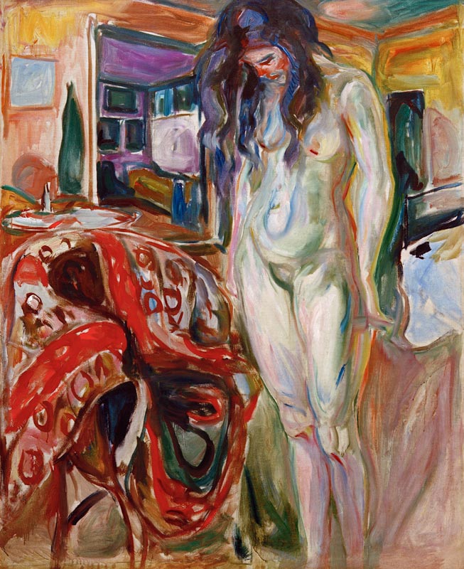 The Artists Model Standing beside the Straw Chair  a Edvard Munch
