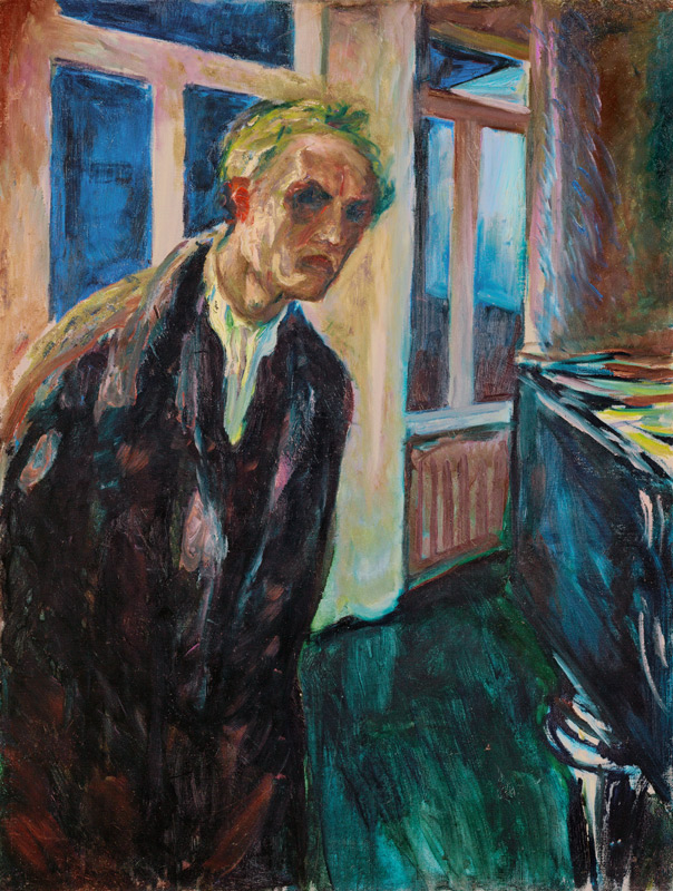 Wanderer by night: self portrait  a Edvard Munch