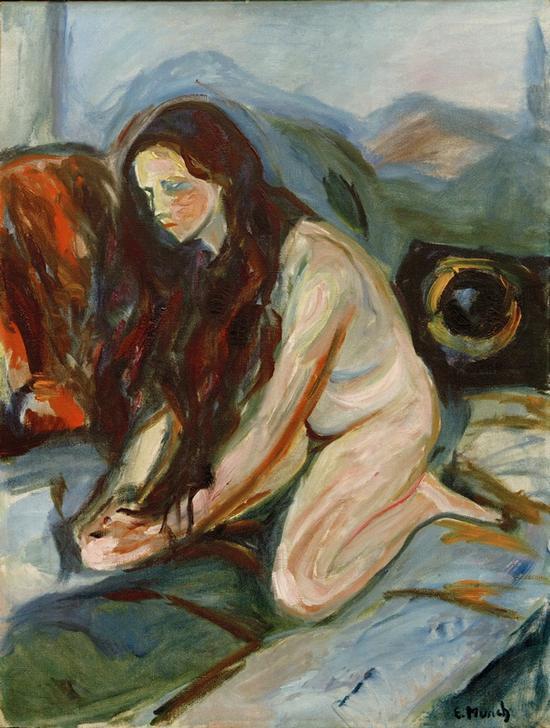 Nude kneeling a Edvard Munch