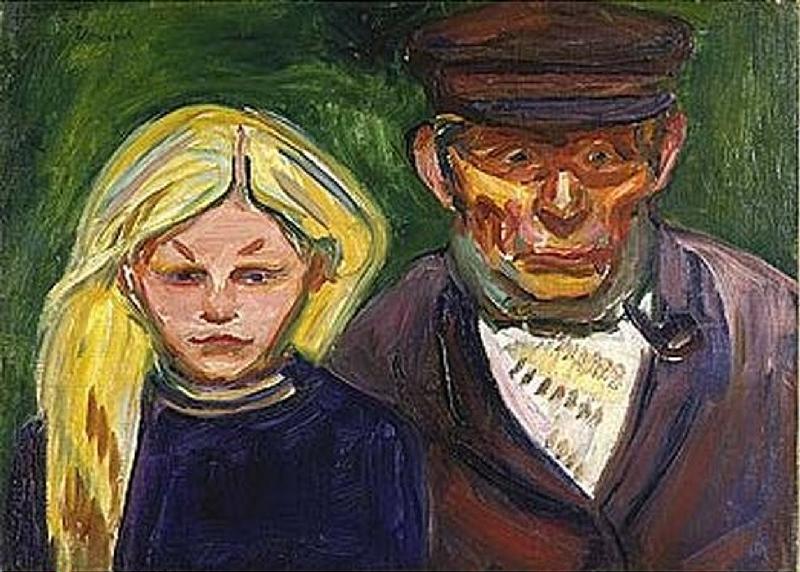 Alter Fischer mit Tochter. a Edvard Munch