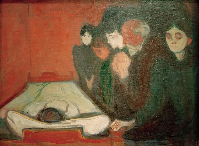 At the deathbed a Edvard Munch