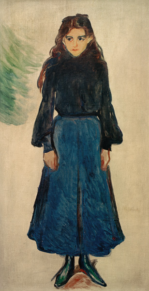 Das traurige Mädchen (Das blaue Mädchen) a Edvard Munch