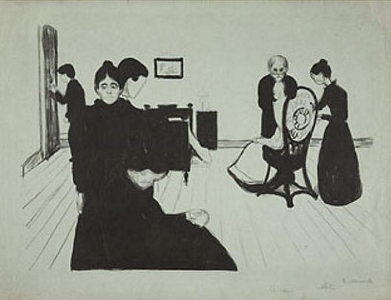 Der Tod im Krankenzimmer a Edvard Munch