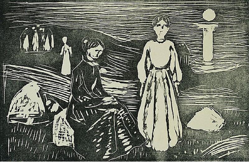 Frauen am Meeresstrand in der Sommernacht a Edvard Munch