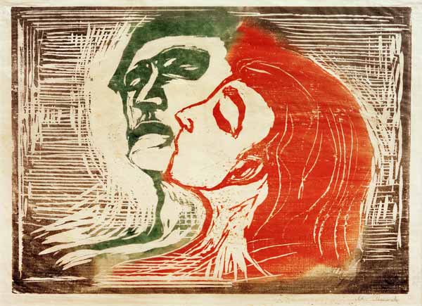 Kopf bei Kopf (Mann und Weib, sich küssend) a Edvard Munch