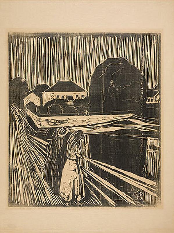 Mädchen auf der Brücke a Edvard Munch