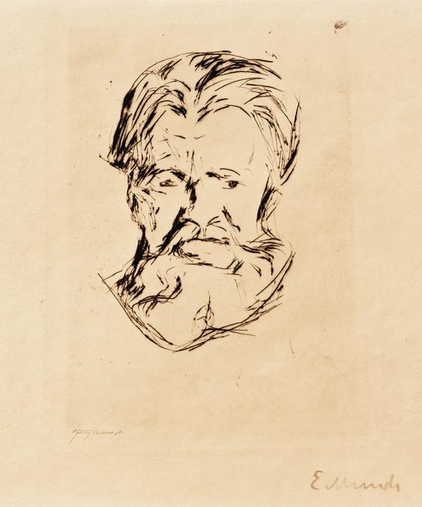 Männerkopf a Edvard Munch
