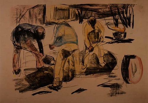 Three Workmen a Edvard Munch