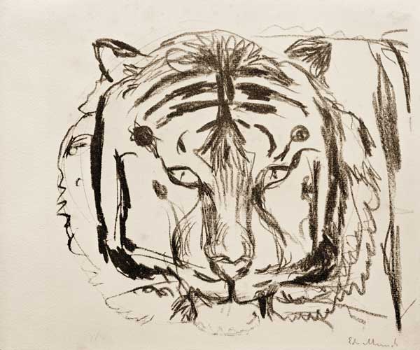 Tigerkopf II a Edvard Munch