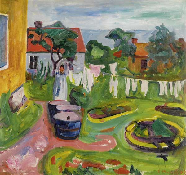 Clothes On A Line In Asgardstrand a Edvard Munch