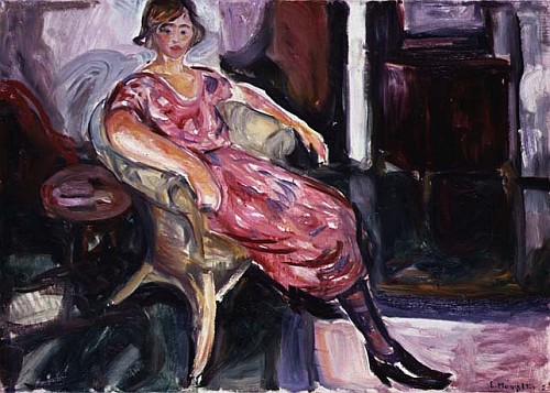 Woman in a Wicker Chair a Edvard Munch
