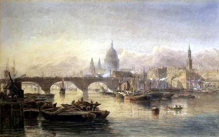 St. Paul's Cathedral and London Bridge from the Surrey Side a Edward Angelo Goodall