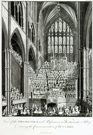 View of the Orchestra and Performers in Westminster Abbey, during the Commemoration of Handel, publi a Edward Francis Burney