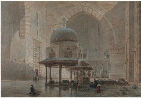 Interior of the Mosque-Madrassa of Sultan Hassan in Cairo