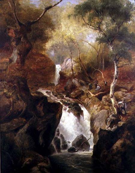 Waterfall through a Woodland a Edward Henry Holder