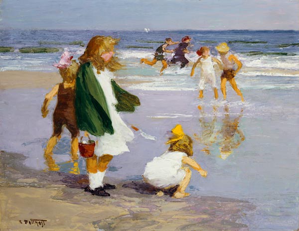 Play In The Surf a Edward Henry Potthast