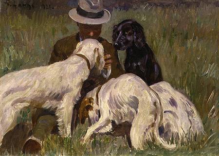 Man with his Setters a Edward Lange