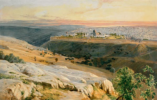 Jerusalem from the Mount of Olives a Edward Lear