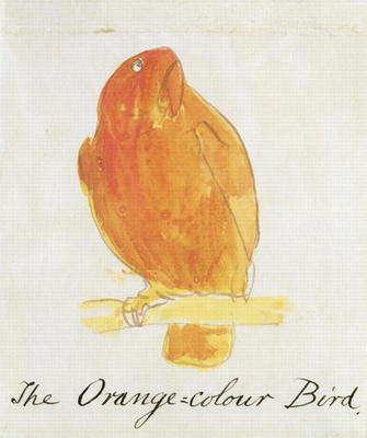 The Orange Colour Bird, from 'Sixteen Drawings of Comic Birds' (pen & ink and w/c on paper) a Edward Lear