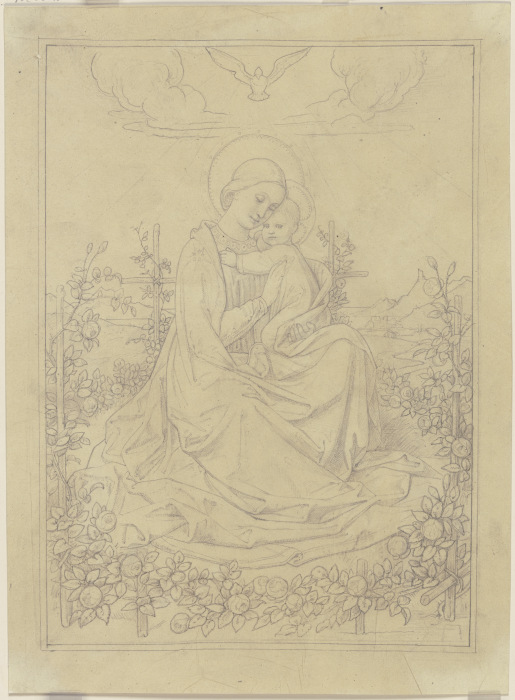 Madonna in the rose garden a Edward von Steinle