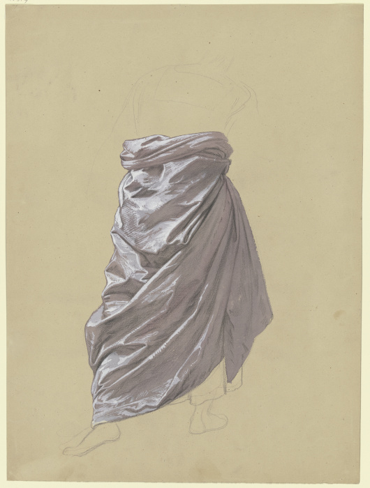 Rückenansicht einer ausschreitenden Gewandfigur a Edward von Steinle