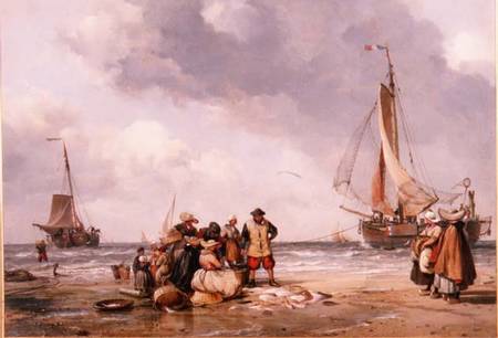 Fisherfolk Counting the Catch a Edward William Cooke