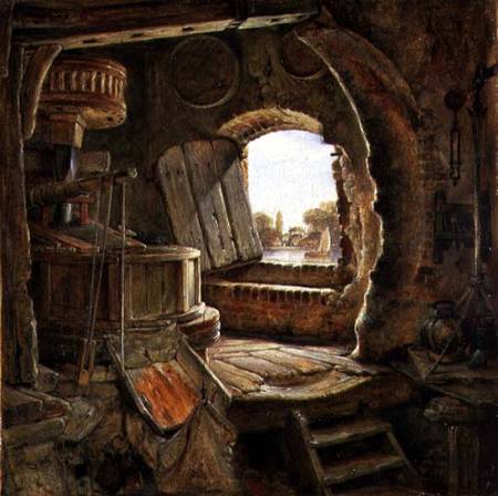 Rembrandt's Father's Mill a Edward William Cooke