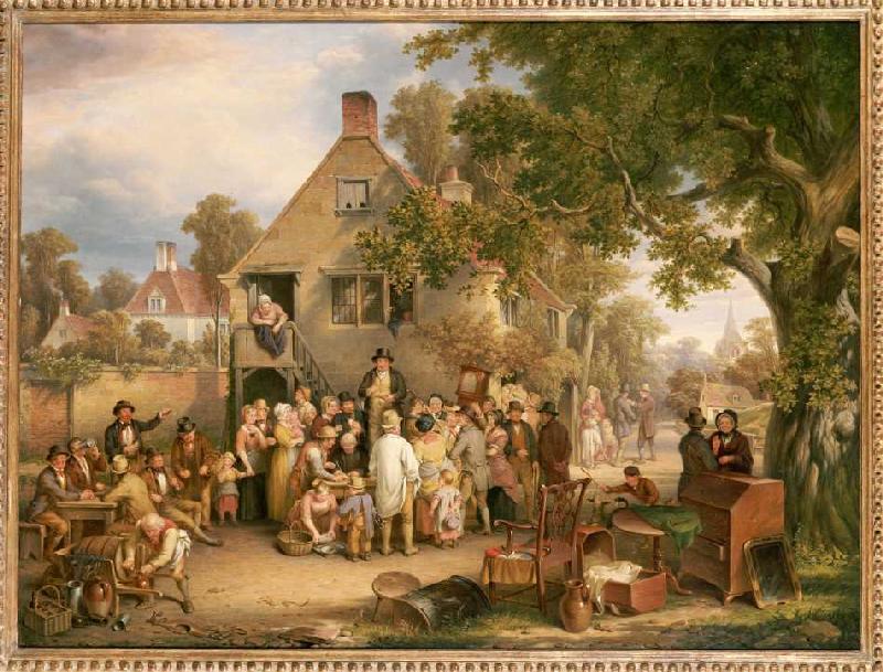 An auction on the village a Edwin Cockburn