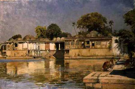 Palace and Lake at Sarkeh, near Ahmedabad, India a Edwin Lord Weeks