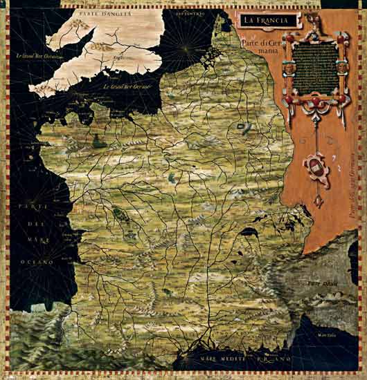 Map of Sixteenth Century France a Egnazio Bonsignori