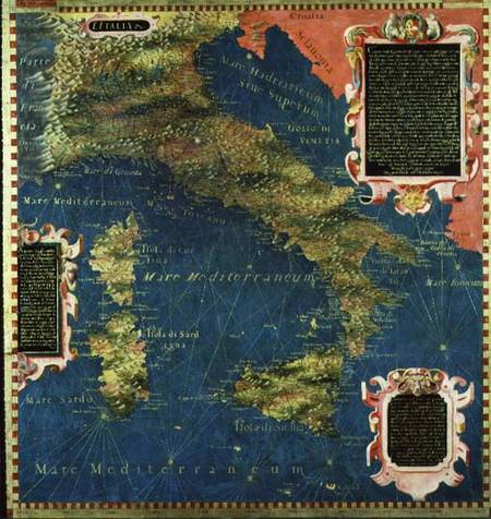 Map of Sixteenth Century Italy a Egnazio Bonsignori