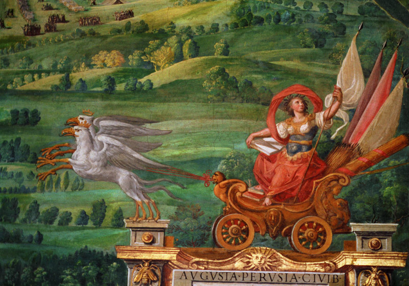 Chariot drawn by griffins, detail from the 'Galleria delle Carte Geografiche' a Egnazio Danti