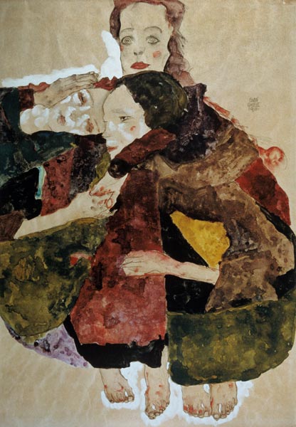 Group of three girls a Egon Schiele