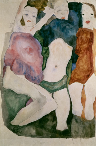 Three girls a Egon Schiele