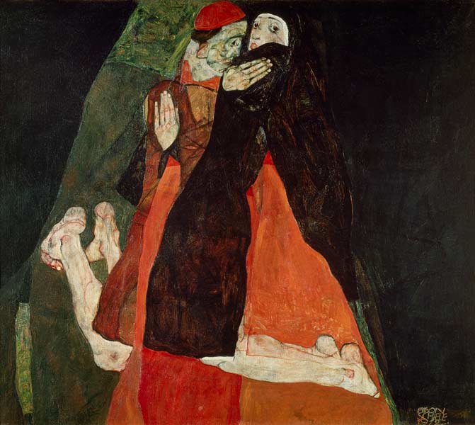 Cardinal and nun (Liebkosung) a Egon Schiele
