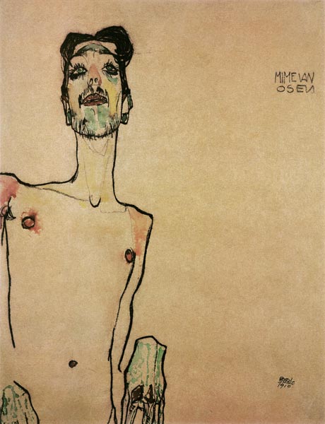 Act with wrists lifted up (mime van eyes) a Egon Schiele