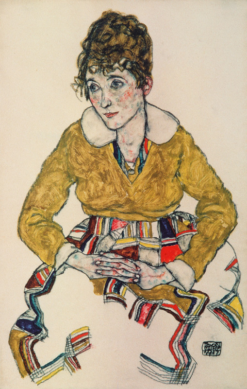 Portrait of the wife of the artist. a Egon Schiele