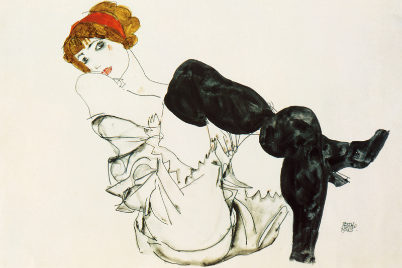 Donna con calze nere (Valerie Neuzil) a Egon Schiele