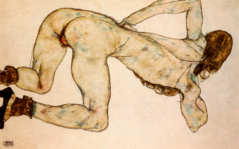 Stooped act a Egon Schiele
