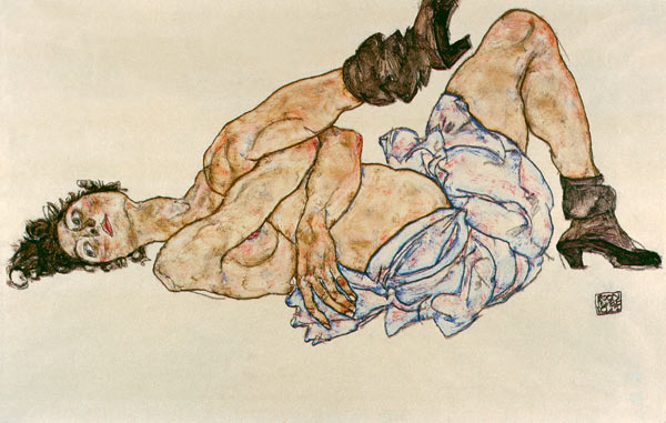 Lying female act a Egon Schiele
