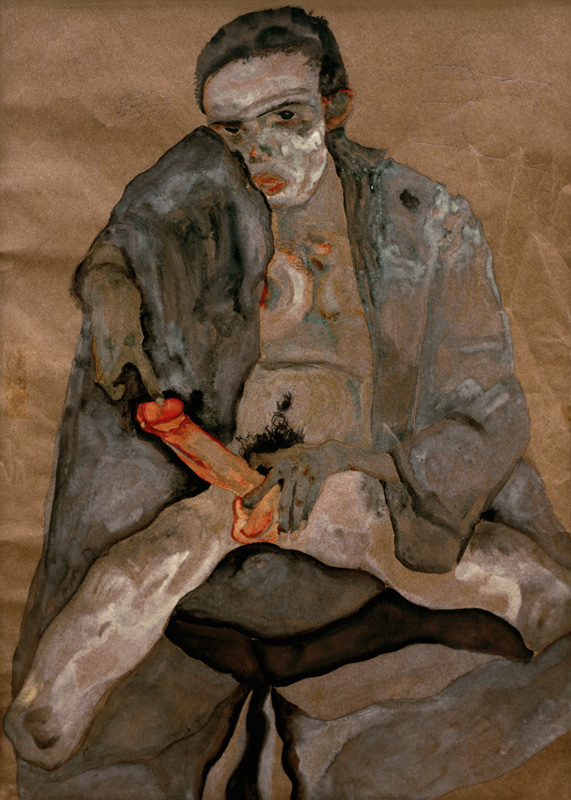Self portrait masturbating a Egon Schiele