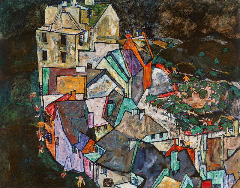Town end (Krumau house bend lll) a Egon Schiele